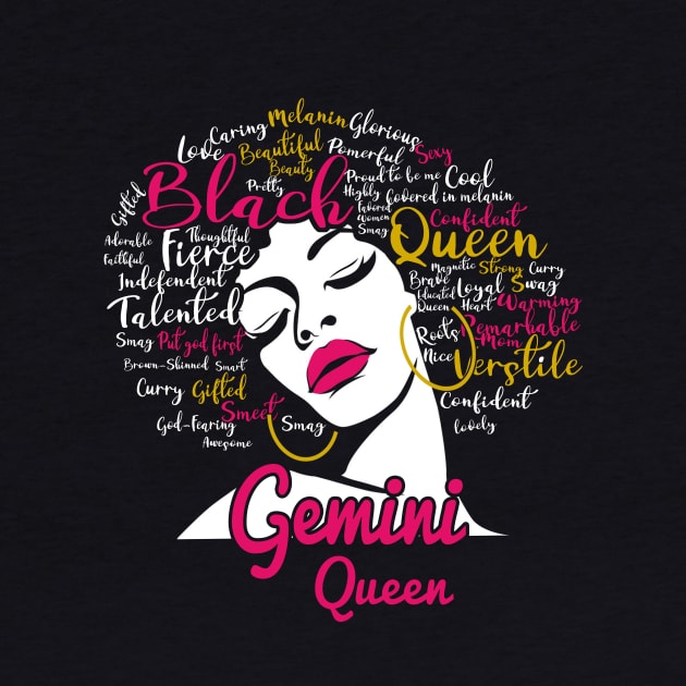 Gemini Queen Funny Birthday Gift for Black Women Girl by easleyzzi